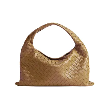 Bottega Veneta Cow Leather Handbag Shoulder Bag Small Size Women's Dark Almond Brown