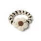 White Floral Yarns Hair Tie