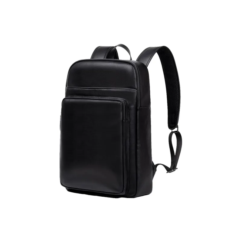 PULUWIRR Cow Leather Backpack Regular Unisex Black-1