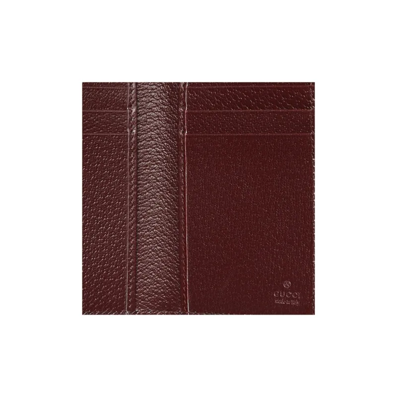 GUCCI Supreme Canvas Card Holder Men's Black & Burgundy-4