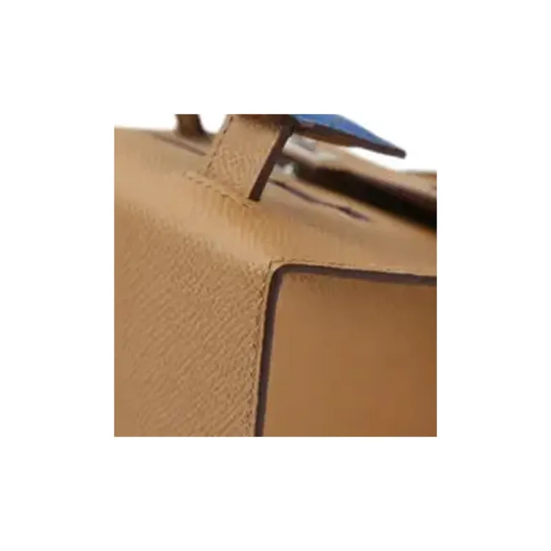 HERMES Kelly Doll Epsom Calfskin Shoulder Bag Crossbody Bag Handbag Women's Brown & Blue-8