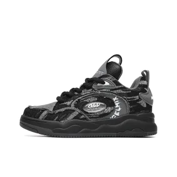 Angelmi Height Increasing Breathable Low Top Skateboard Shoes Unisex Black