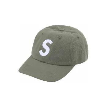 Supreme Logo embroidered Seersucker Baseball Cap