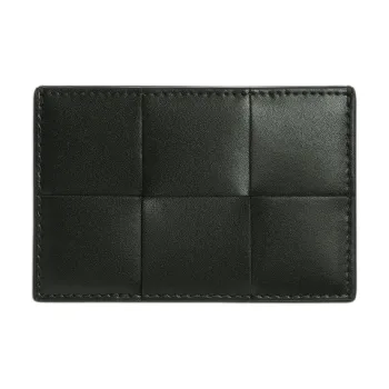 Bottega Veneta Cow Leather Card Holder Men's Dark Green & Agate Gray