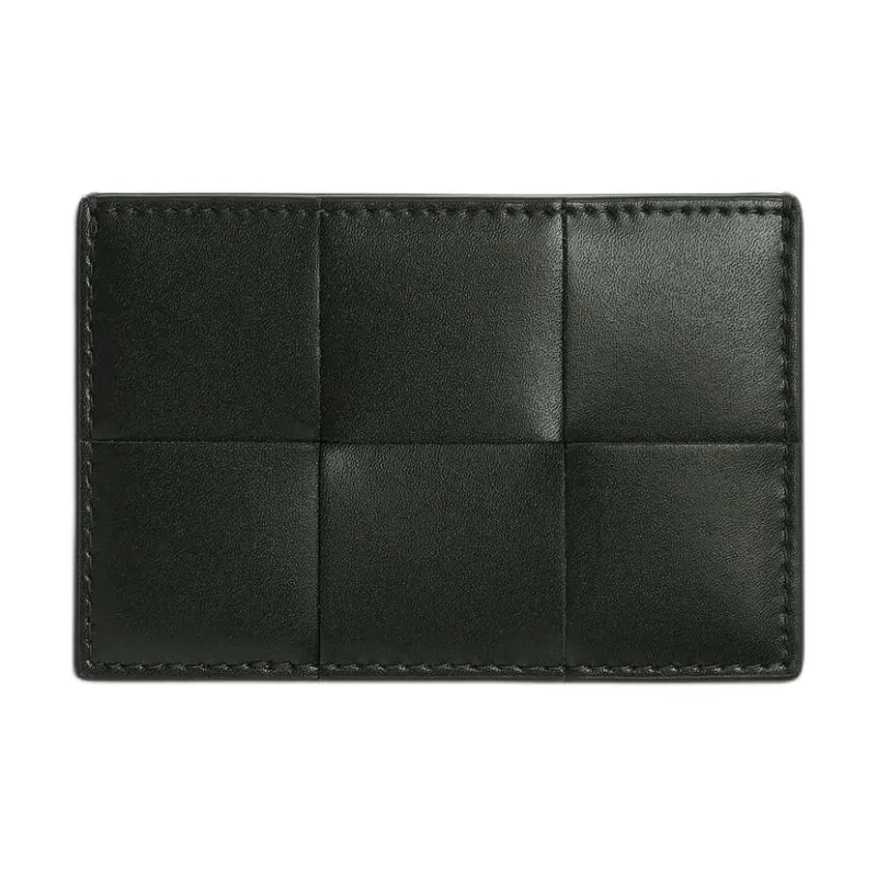 Bottega Veneta Cow Leather Card Holder Men's Dark Green & Agate Gray-0
