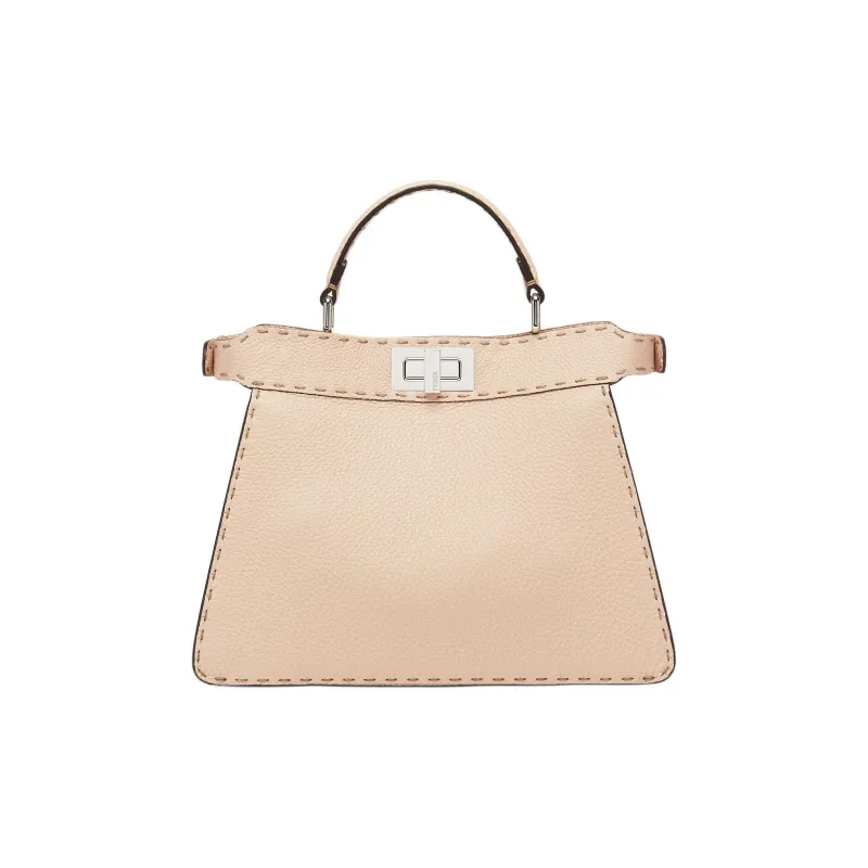 FENDI Peekaboo ISeeU Leather Shoulder Bag Crossbody Bag Handbag Small Size Women's Pink-2