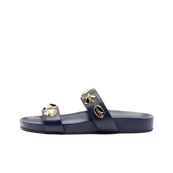 Larroude Slide Slippers Women's Marine Blue