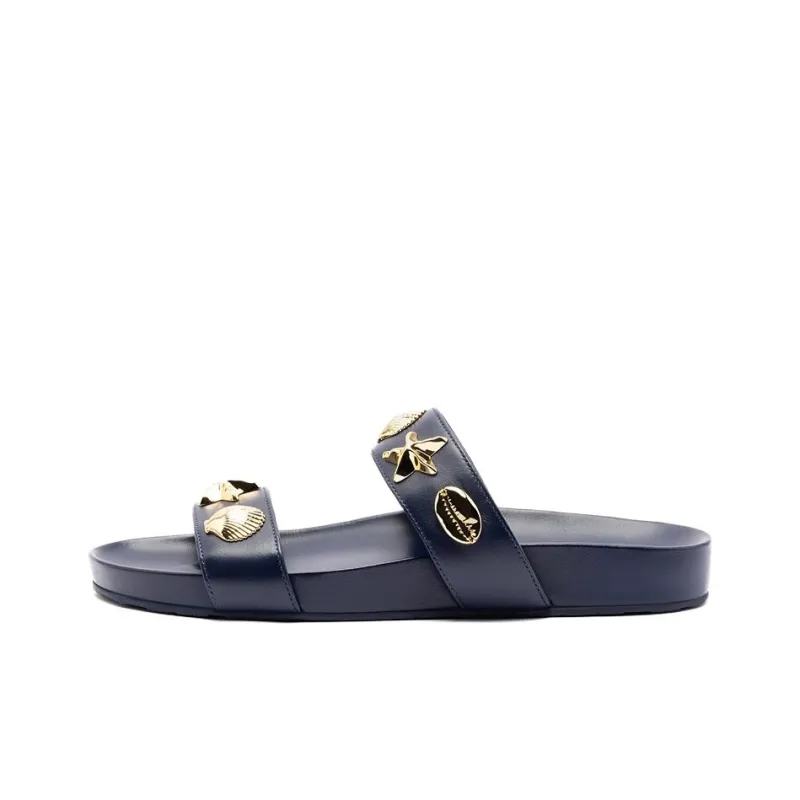 Larroude Slide Slippers Women's Marine Blue-0