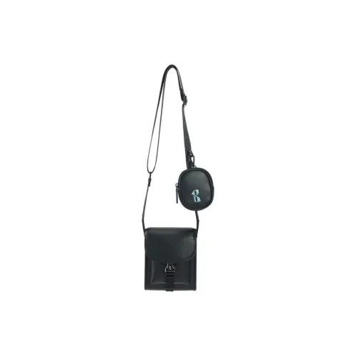 361° Synthetic Leather Combo Bag Shoulder Bag Crossbody Bag Unisex Black/Khaki With Cream White