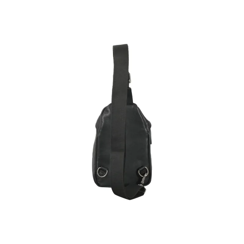 DOSRFINI Vegetable Tanned Cow Leather Genuine Leather Sling Bag Men's Black-2