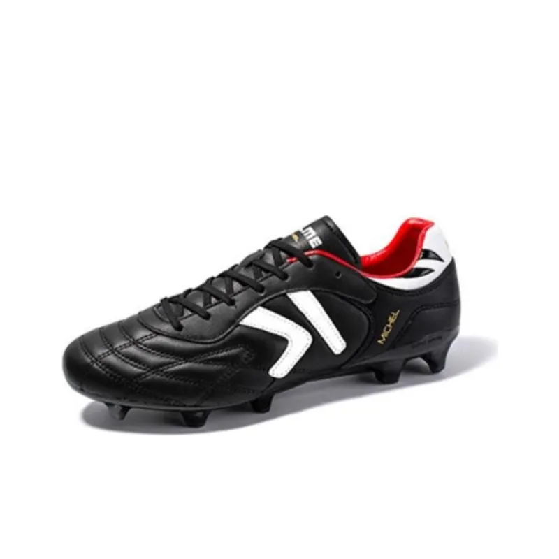 KELME FG Rubber Long Studs Anti Slip Wear Resistant Soccer Shoes Men's Black White-1