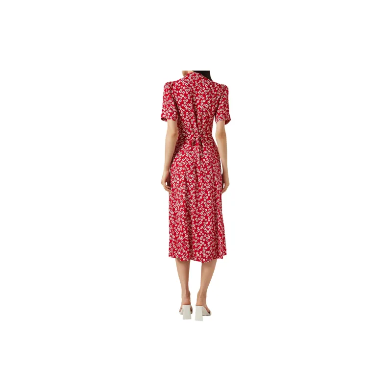 REFORMATION Wilde Midi Dress In Crepe Short-Sleeved Dresses Women's Jean-1