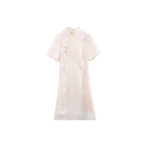 A paradise for awakening Short-Sleeved Dresses Women's Light Pink