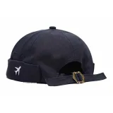 Dark Gray Plane Embroidery Landlord Hat