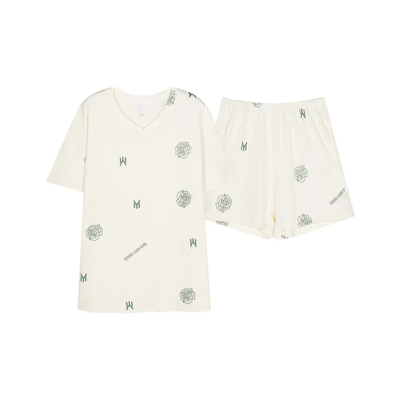 GOSO Pajama Set Women's White Shades-0