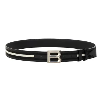 BALLY Logo Buckle Stripe Detailed Belt
