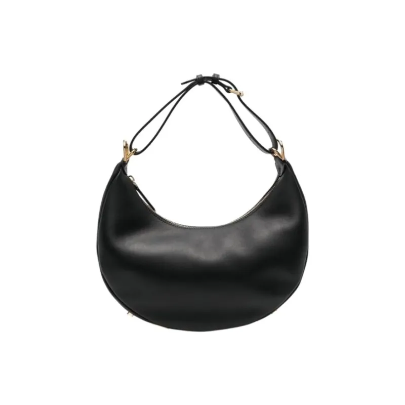 FENDI Fendigraphy Calfskin Crescent Bag, Shoulder Bag, Handbag Women's Black-0