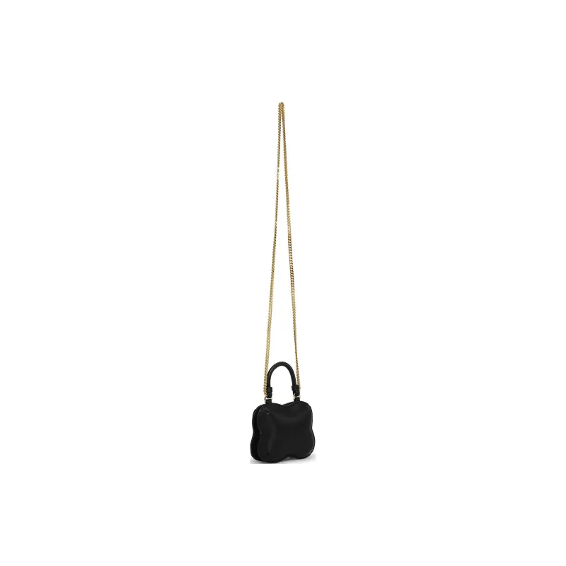 GANNI Recycled Leather Handbag Shoulder Bag Crossbody Bag Nano Women's Black-2
