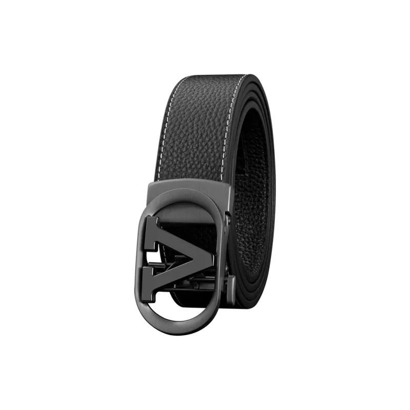 LUCKY LION Fashion Luxury Automatic Buckle Cow Leather Belts Men's 3.5cm-2