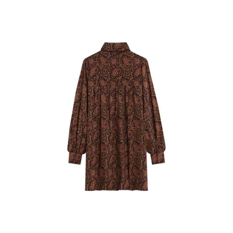 CELINE Long Sleeved Dress Women's Dark Brown-1