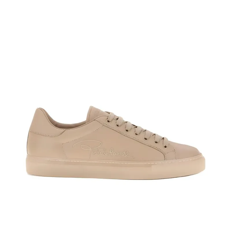Roberto Cavalli Firma Low-Top Skateboard Shoes Men's Light Brown-1
