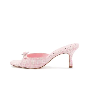 Larroude Slide Slippers 6cm Women's Pink