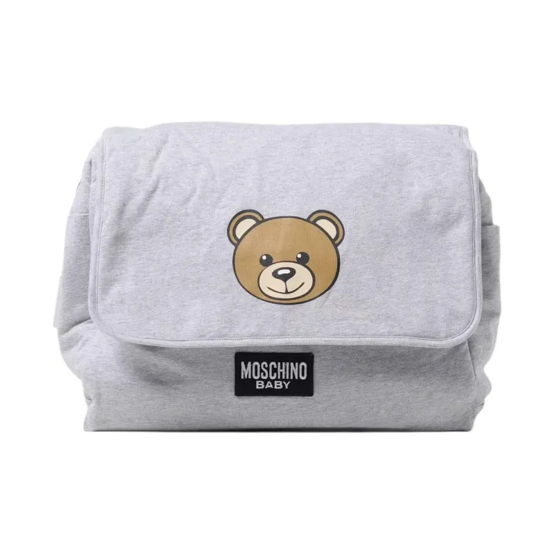 MOSCHINO 100% Cotton Crossbody One Shoulder Handbag Kids' Gray-0
