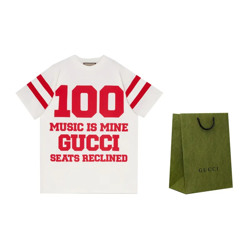 GUCCI Short Sleeve T shirt White Red-2
