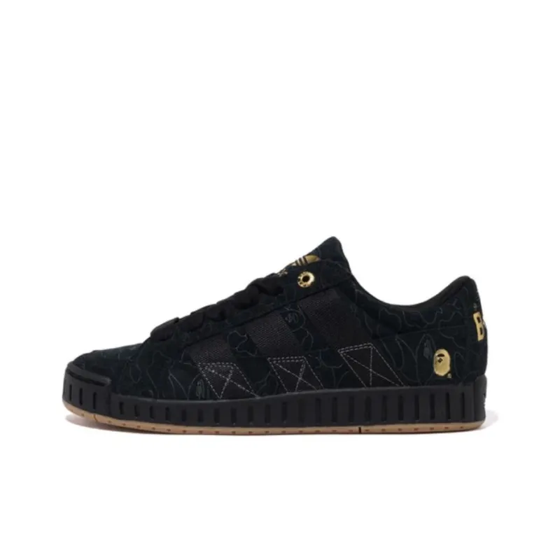 BAPE BLACK x Adidas Originals NRTN Anti Slip Wear Resistant Low Top Skateboard Shoes Men's Black-0