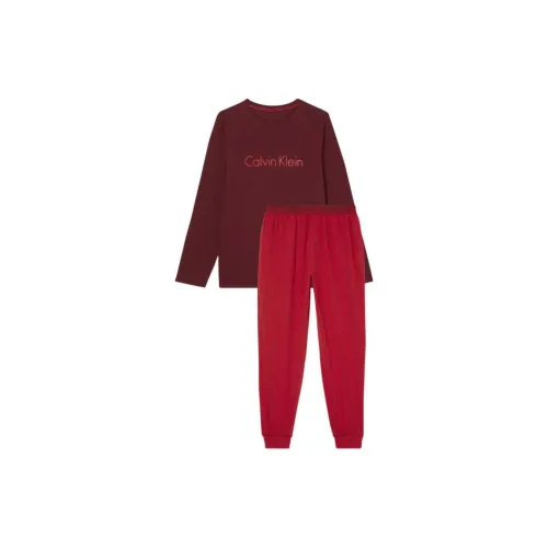 CK/Calvin Klein L/S PANT SET Pajama Set Europe Version Women's Red