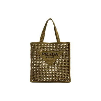 PRADA Cotton Tote Bag Shopping Bag Handbag Men's Green