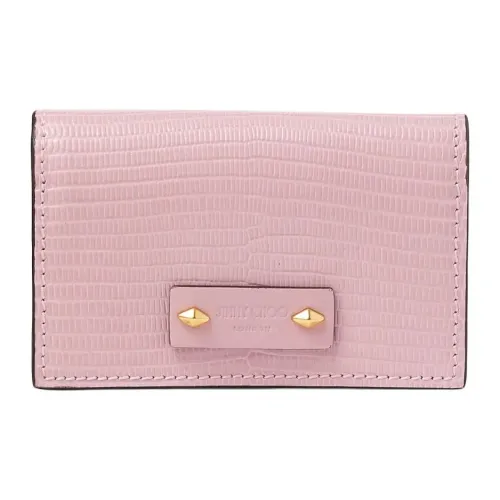 Jimmy Choo Leather Wallet Women's Rose Pink With Gold Accents