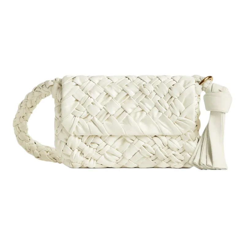 Bottega Veneta KALIMERO Cow Leather Portable Crossbody Bag, Shoulder Bag Women's Bone Beige-0