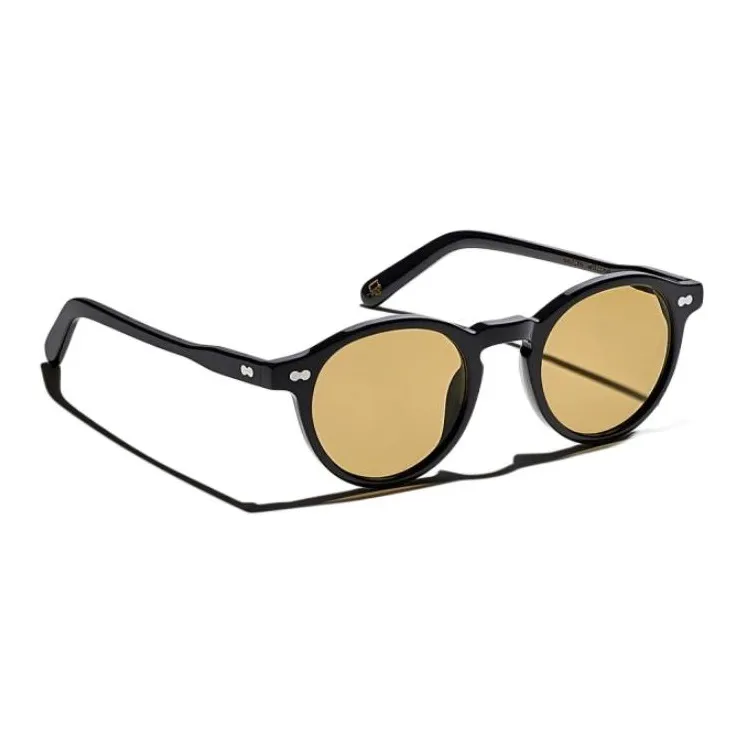 MOSCOT Acetate Round Sunglasses Men's Black-2