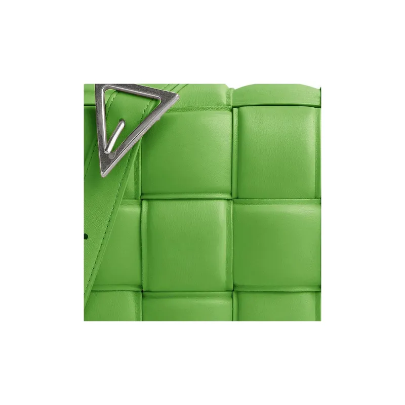 Bottega Veneta Padded Intreccio Cassette Crossbody Bag Acid Green-4