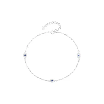 CHIEMOT 925 Sterling Silver Zircon Ankle Ring Anklet Women's