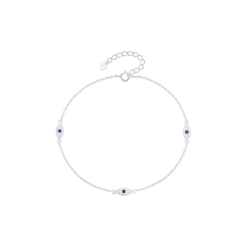 CHIEMOT 925 Sterling Silver Zircon Ankle Ring Anklet Women's-0