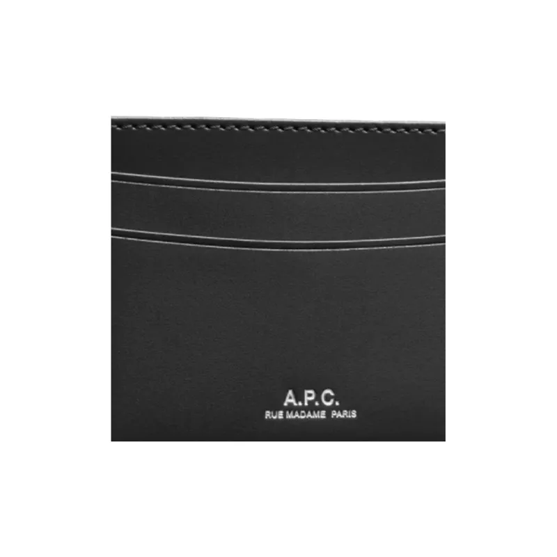 A.P.C Leather Card Holder Men's Black-6
