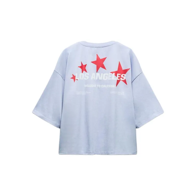 ZARA T-Shirt Women's Blue/Light Purple-1