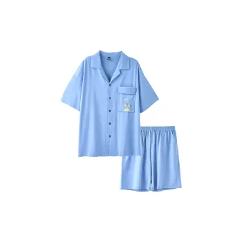 Fun Rabbit Pajama Set Men's Starry Sea Blue