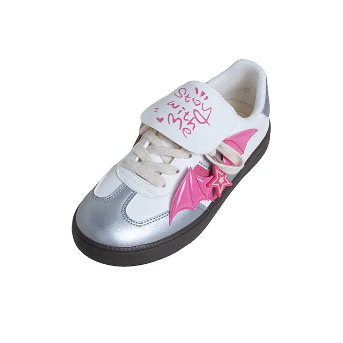 MINGKUANG Streetwear Cream Puff Shoes, Box Anti Slip Wear Resistant Low Top Skateboard Shoes Women's Pink-2