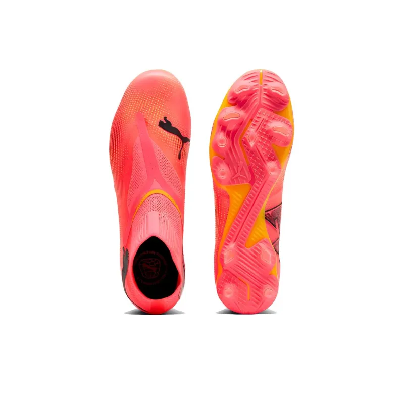 PUMA FUTURE 7 MATCH AG Short Rubber Studs FG Long Rubber Studs Wear Resistant Coverage Soccer Shoes Men's Red Yellow-3