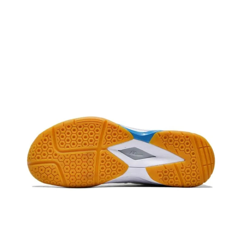 Warrior Cushioning, Wear Resistant Low Top Badminton Shoes Unisex White Orange-2