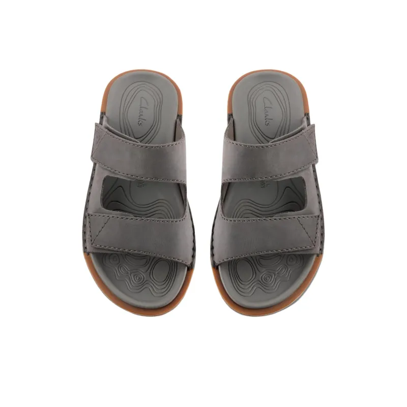 Clarks Quiet Slip-Resistant Abrasion-Resistant Slide Slippers Men's Gray-3