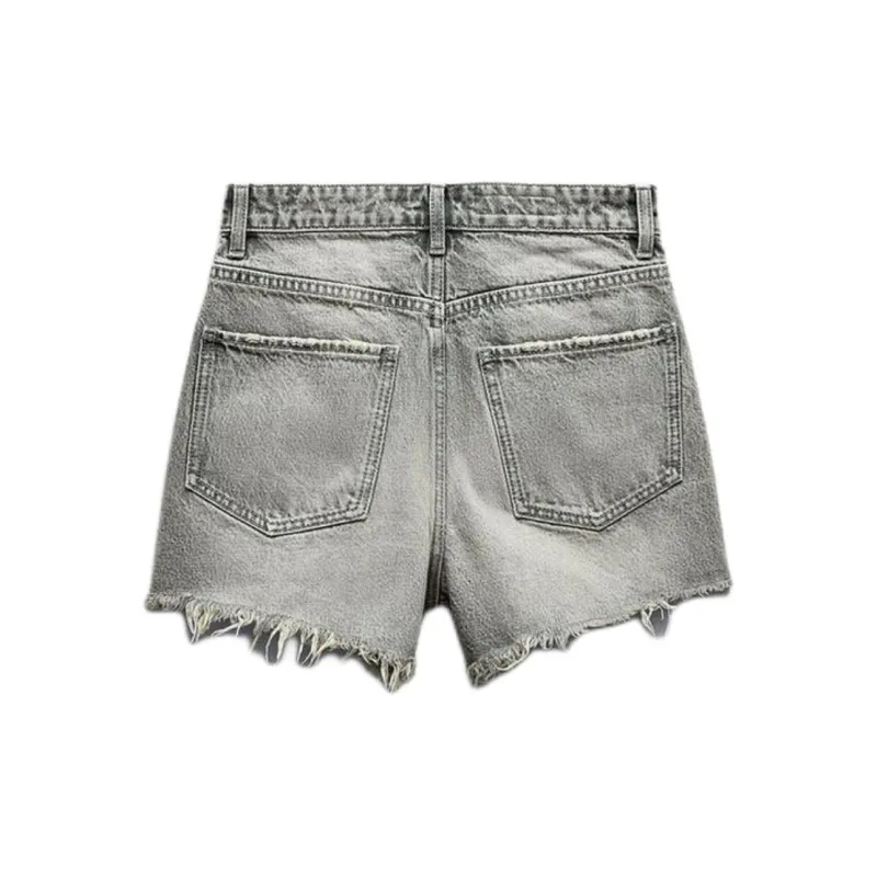 ZARA Denim Shorts Women's Gray-1