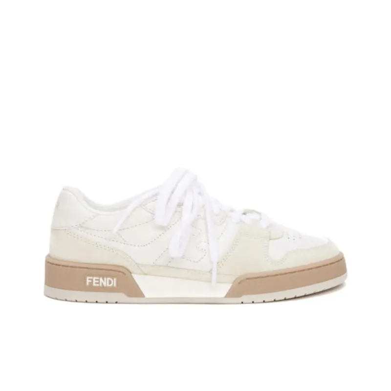 FENDI Match Low Top Suede 'White' Women's-1