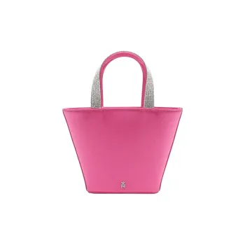 AMINA MUADDI Silk Satin Bucket Bag Handbag Women's Fuchsia