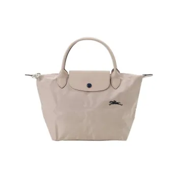 LONGCHAMP Le Pliage Polyurethane, Cow Leather, Canvas Bag, Dumpling Bag, Handbag Small Size Women's Pink