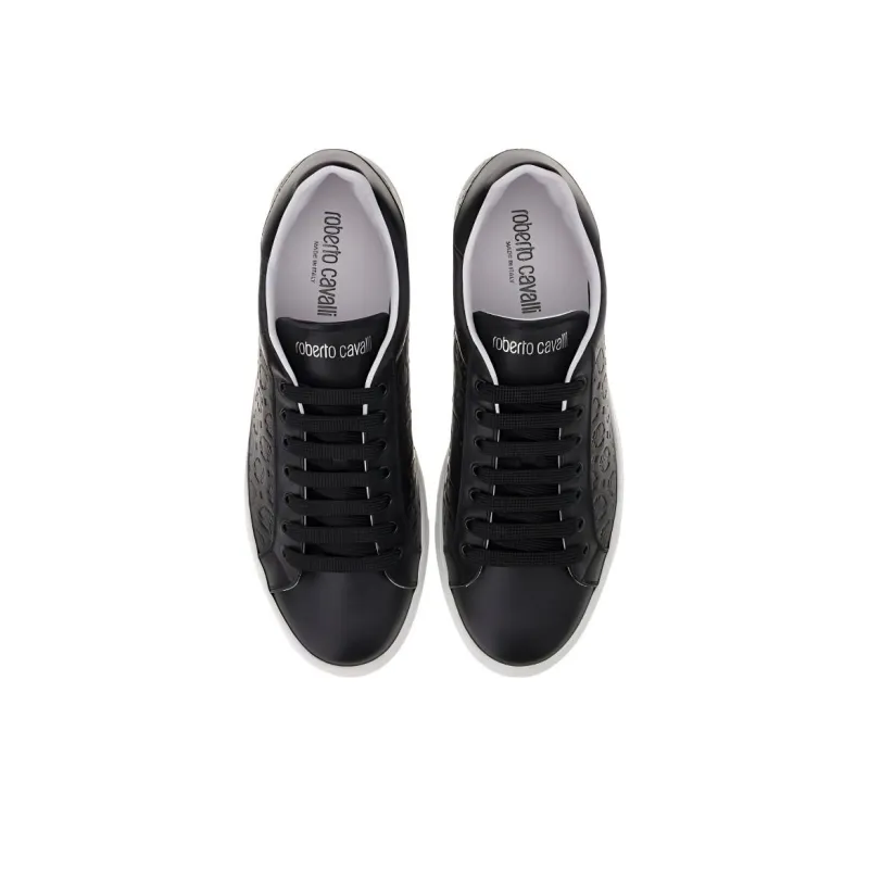 Roberto Cavalli Low-Top Skateboard Shoes Men's Black-3