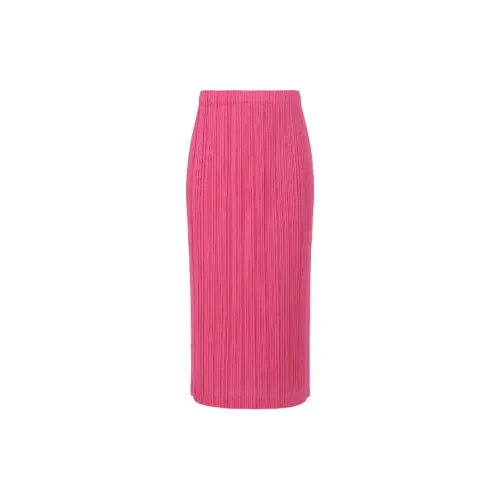 PLEATS PLEASE ISSEY MIYAKE Casual Long Skirts Women's Deep Pink